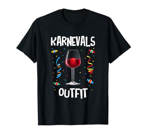 Karnevalskostüm Karneval Kostüm Weinglas Clownsnase Wein T-Shirt