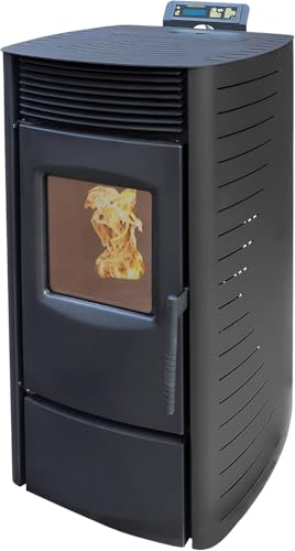 NEMAXX® P9 Pelletofen 11 kW bis 220m³ – Elektrokamin mit ECO-Modus,Wi-Fi Ready,Wochen-Timer & Überhitzungsthermostat für effizientes Heizen – Schwarz