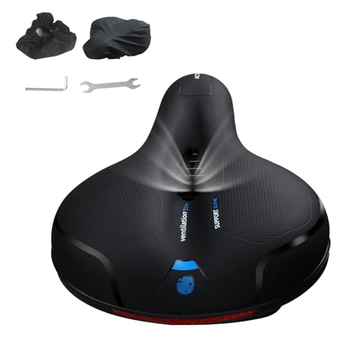 Vjonnl Fahrradsattel Bequem Weich Gel Fahrradsitz Atmungsaktiv Universal Fahrrad Sattel Herren Damen Schmerzfrei Trekking MTB Heimtrainer Sattel 2.0 Comfort Pro Ergonomisch Sattelpolster