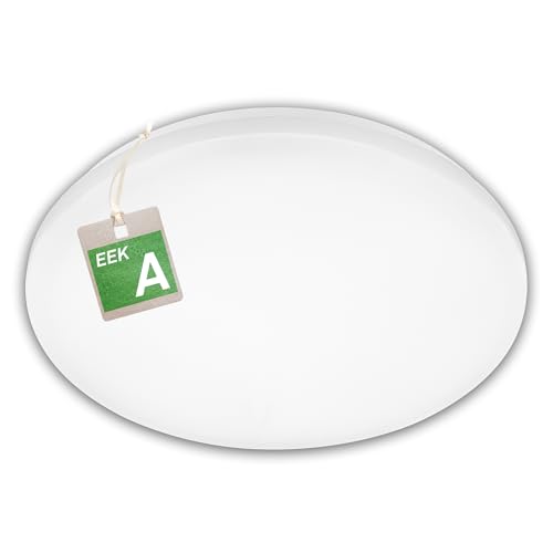 BRILONER - LED Deckenleuchte Effizienzklasse A, neutralweiß Lichtfarbe, 12W, 2520lm, 50.000h Licht, LED Lampe, Deckenlampe, Wohnzimmerlampe, Küchenlampe, Deckenbeleuchtung, Flurlampe, 38 cm, Weiß