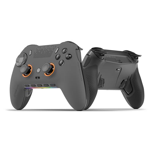 Scuf ENVISION PRO V2 (2025) Kabelloser Gaming-Controller nur für den PC – Anti-Drift-Daumenstifte – Fünf Wiederverwendbare G-Tasten – Wiederverwendbare Back-Paddles – Sofortauslöser – Stahlgrau