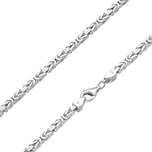 SchmuckForever Königskette 3mm 925 Silber massiv - Länge Wählbar - Collier Halskette oder Armband (60, Zentimeter)