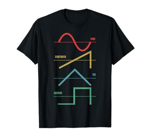 FOKS. /// Electronic Music - Rave - LFO Dance Vintage Analog Synthesizer Techno Waveform - Synth Nerd Unisex Erwachsene und Kinder T-Shirt Schwarz S