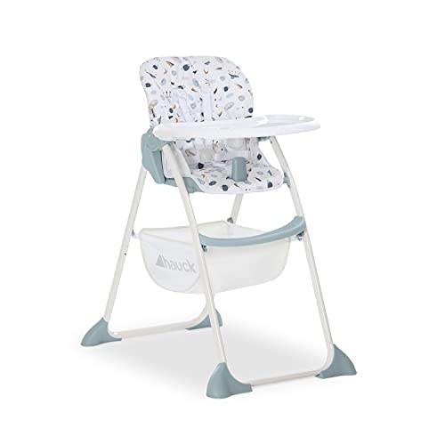 hauck Hochstuhl Sit N Fold für Kinder ab 6 Monate bis 15 kg, Klappbarer Reisehochstuhl mit Tisch, Einhändig Verstellbare Rückenlehne, Ultra Leicht, Großer Korb (Space)