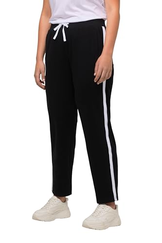 Ulla Popken Damen Jogginghose Hose, Schwarz, D/EU 50-52