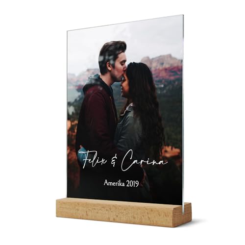 CHRISCK design Dein Foto auf Acrylglas - Wandbild selbst gestalten - Acryl Glasbild mit eigenem Foto & Wunschtext - hochwertiger Druck als Geschenk für Freund Freundin - ab 20x15 cm