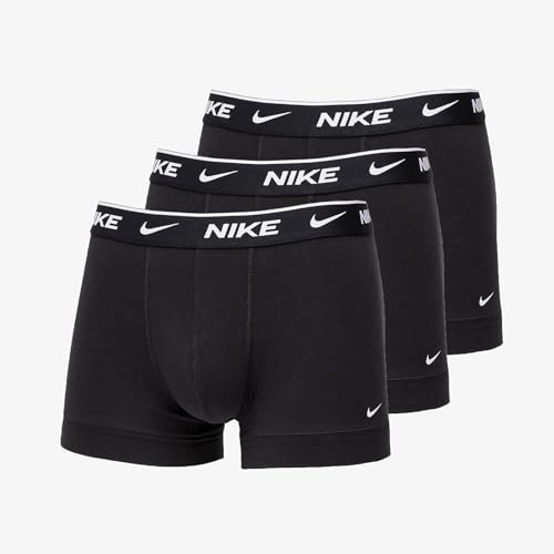 Nike Herren Everyday Cotton Stretch Trunks 3Pk, Black/Black/Black, L