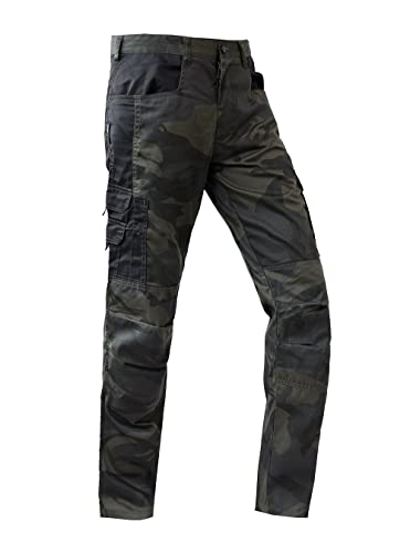 WORK IDEA Herren-Arbeitshose - Camouflage-Hose Herren-Cargohose mit innenliegenden Knietaschen