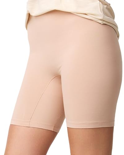 Nur Die Reibungslos Shorts Radlerhose Radler Kurze Leggings Unterziehhose Hose unter Kleid Rock Unterhose mit Bein Damen, Beige, S