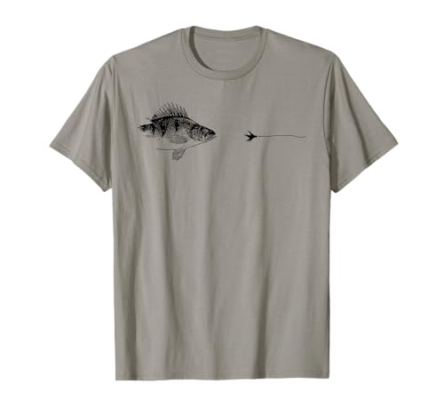 Graphic Fliegenfischen Hakenschnur - Fisch Gelb Barsch T-Shirt