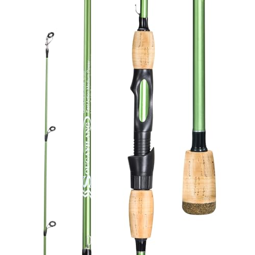 Sougayilang Angelruten,24 Tonnen Kohlefaser Spinnrute & Casting Rod Edelstahl Führungen,Leichte Baitcasting Rute - Zwei Stücke-Spinnen- 1,8M