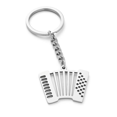 DONWOIE Akkordeon Schlüsselanhänger – Musik Schlüsselband Taschenanhänger für Damen mit künstlerischen Details, Coole Schlüsselringe Geschenk für Musiker & Musikliebhaber