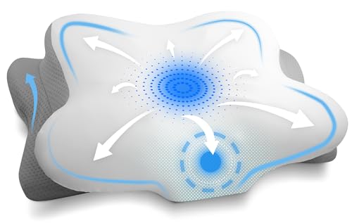 Orthopädisches Nackenstützkissen bei Nackenschmerzen aus hochwertigem Memory Foam - Ergonomisches Nackenkissen - Kopfkissen für Seiten-, Rücken- & Bauchschläfer - waschbarer Bezug bei 40°C