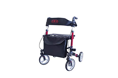Antar AT51006R Aluminium Faltbar Rollator, rot, 8000 g