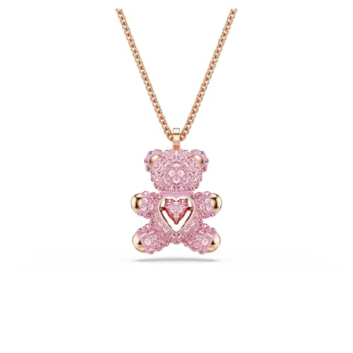 Swarovski Teddy Anhänger, Bär, Rosa, Roségold-Legierungsschicht