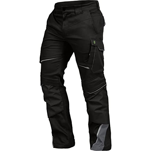 Leibwächter Flex-line Arbeitshose Herren – schwarz/grau – Gr. 50 – Bequeme Workwear mit Elastan (Spandex) – 60°C waschbar & trocknergeeignet – erhöhte Reißfestigkeit – für verschiedenste Berufe