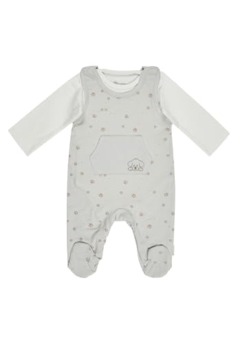 Sterntaler Strampler Set Lucky – 2-teilig – Baby Strampler aus Jersey mit Hund Lucky Stickerei und Langarmbody – bequemer Jungen Zweiteiler ab Geburt - Druckknöpfe im Schritt – hellgrau – Größe 62