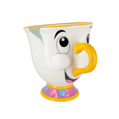 Die Schöne und das Biest Chip-Tasse - Offiziell lizenziert, handbemalt, Disney Tee-Set oder Küchenkollektion, Braun