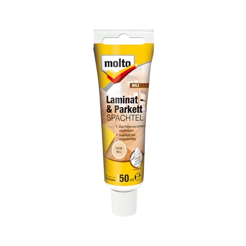 Molto Laminat- und Parkettspachtel, Zum Ausbessern von Löchern und Kratzern in Laminat-und Parkettböden, Eiche hell, 50 ml