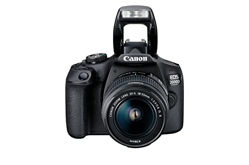 Canon EOS 2000D Spiegelreflexkamera - mit Objektiv EF-S 18-55 IS II (24,1 MP, DIGIC 4+, 7,5 cm (3.0 Zoll) LCD, Display, Full-HD, WIFI, APS-C CMOS-Sensor), schwarz
