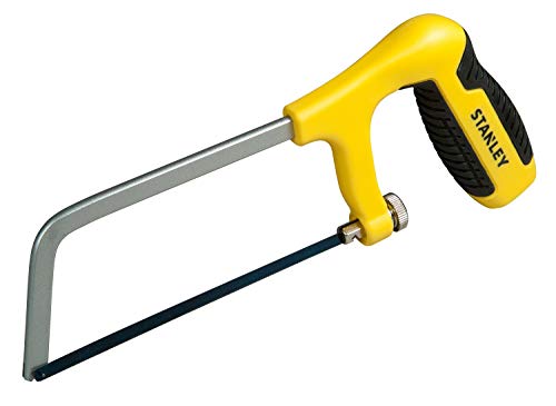 Stanley Mini-Metallsäge 1-15-317 (Metallbügelsäge mit Bi-Material-Pistolengriff, 150 mm Sägeblatt, 18 kg Sägeblattspannung, 32 Zähne/Inch)
