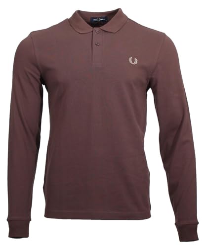 Fred Perry Herren Langarm Polo M6006 (DE/NL/SE/PL, Alphanumerisch, L, Regular, Regular, Dunkelbraun)