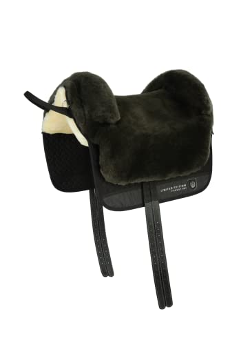 Werner Christ Fellsattel IBERICA Plus Forest (Limited Edition) baumloser Lammfellsattel im spanischen Stil, Bare-Back-pad, Pferde-Sattel aus echtem Lammfell in Gr. Warmblut, Fell in Natur