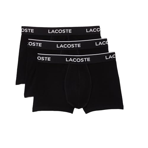Lacoste Herren 3er Pack Stretch Trunks 5H1300 Unterwäsche (1 Stück), Schwarz, L