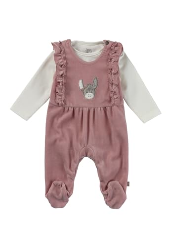 Sterntaler Strampler Set Emmi Girl - Baby Strampler aus Nicki mit Esel Emmi Girl Applikation - Langarm Shirt Jersey - Drucknöpfe im Schritt - bequemer Mädchen Zweiteiler ab Geburt - mattrosa, Größe 68