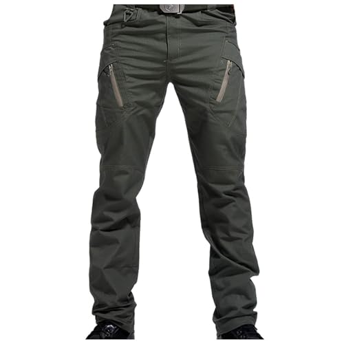 Dmmtot Arbeitshose für Herren, taktische lange Hose, gerades Bein, Outdoor, Wandern, lange Hose, dehnbar, winddicht, Klettern, Camping, Größe M-5XL, grün, M