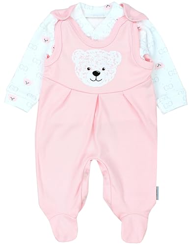 TupTam Unisex Baby Strampler Set Spruch Mamas & Papas Schatz, Farbe: Bärchen Rosa Weiß Apricot, Größe: 50