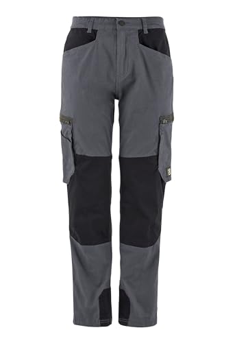 pka Cargo Work Arbeitshose für Herren - mit Stretch aus 98% Baumwolle & 2% Elasthan in Grau/Schwarz Größe 48