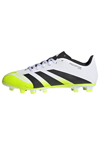 Adidas Unisex Predator Club Firm Ground/Multi Ground Football Boots, Cloud White/Core Black/Lucid Lemon, 43 1/3 EU
