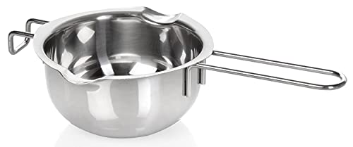 wenco Wasserbad Schmelzschale – Hitzebeständiger Schmelztopf mit Griff zum Schmelzen von Schokolade, Butter, Wachs – Spülmaschinenfest & Rostfrei – Perfekt für Backen, Kochen & DIY, Edelstahl, 14cm