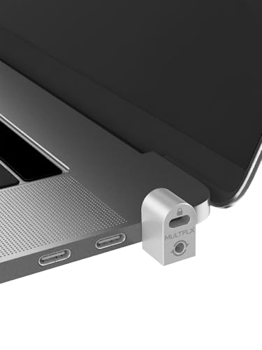 Multplx Laptop-Schlossadapter für Kensington-Schloss | Fügt jedem Laptop, einschließlich MacBook, einen Sicherheitsschlitz hinzu | Verwendung mit Standard-T-Bar-Kabelschlössern