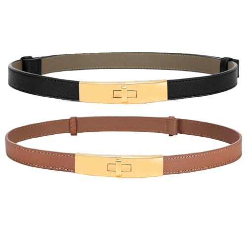 THALASIENE Dupes Damen Gürtel aus Hochwertigem Leder,Ledergürtel,Schmaler Gürtel Damen,Skinny Damengürtel,Damen-gürtel für Frauen Jeans Hosen Kleider