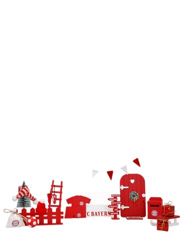 FC Bayern München I Wichteltür Set I Weihnachtswichtel I Dekoration I Mehrfarbig I Fußball