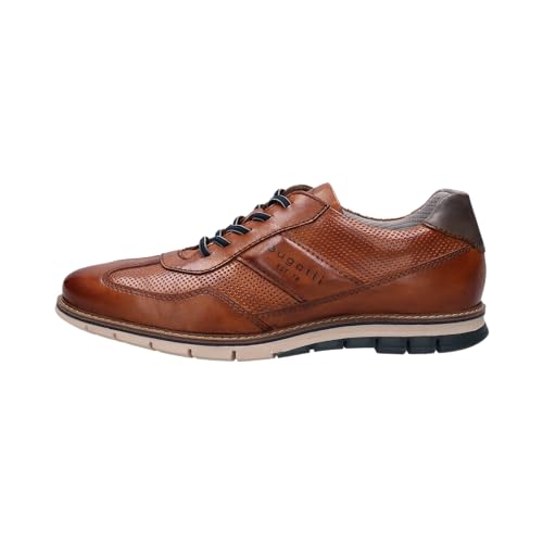 bugatti Herren Sneaker, Männer Schnürer, Wechselfußbett,schnürschuhe,Halbschuhe,Freizeitschuhe,Schnuerschuhe,Schnuerer,Cognac (6300),48 EU / 12.5 UK