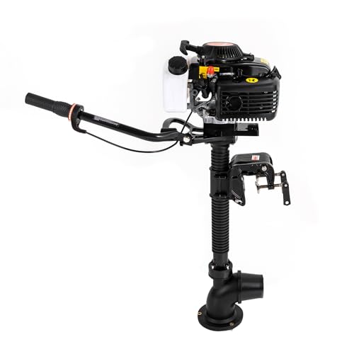 Aussenborder Bootsmotor 4PS 4 Takt Schlauchboot Motor Trolling Boot Außenbordmotor 55CC CDI Wasserkühlt Fischerboot Benzinmotor für Boote, Kajaks, Kanus & Schlauchboote