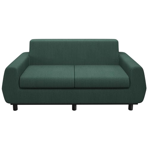 Hamlody Sofa 160cm, 2-Sitzer Sitzbank mit Samt Bezug, Kompakt für kleine Räume | Bequem & Einfach Montiert | 42cm hochelastischer Schaumstoff, Grün