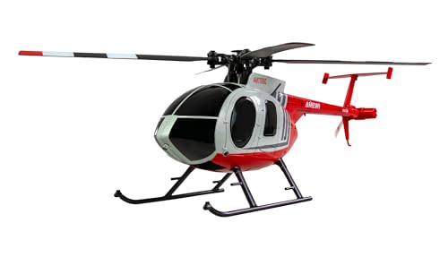 Amewi Hughes MD500 Helikopter Zivil 4-Kanal 6G RTF rot/hellgrau RC ferngesteuert