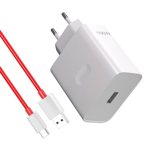 100W USB Ladegerät für Oneplus SuperVooc Charge,USB Netzteil mit 8A USB C Ladekabel 1m Dashcharge Adapter für Oneplus 13 12R 12 Nord CE 4 Lite Nord 4 3 2T 10 Pro Oppo Reno 12 Pro 12F 11F realme 12x