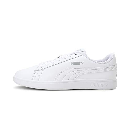 PUMA Unisex Puma Smash v2 L Low-Top, Puma White-Puma White, 44 EU