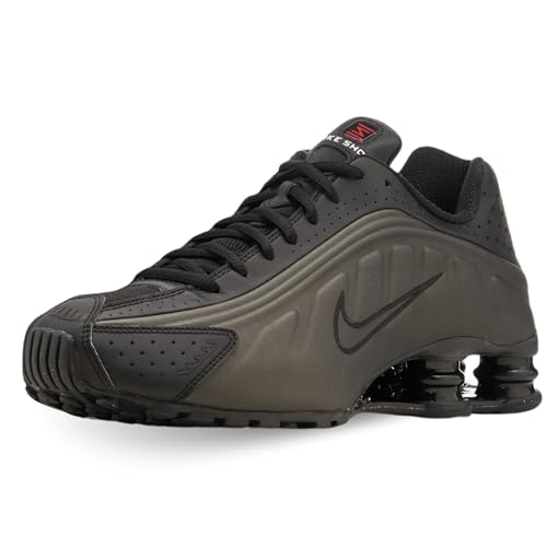 NIKE Damen Shox R4 Sneaker, Black/Black/Black/Bright Crims, 45.5 EU