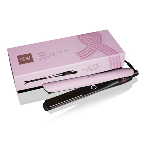 ghd gold Limited Edition Glätteisen in Pink-Sorbet mit Hitzeschutz-Etui - Professionelles Styling, für Glattes Haar mit Mehr Glanz Ohne Extreme Hitzebelastung - Für Alle Haartypen