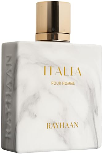 RAYHAAN Italia for Men Eau de Parfum 100 ml, Luxusduft für Herren, Weißer Marmor-Design, Premium-Duft mit Geschenkbox