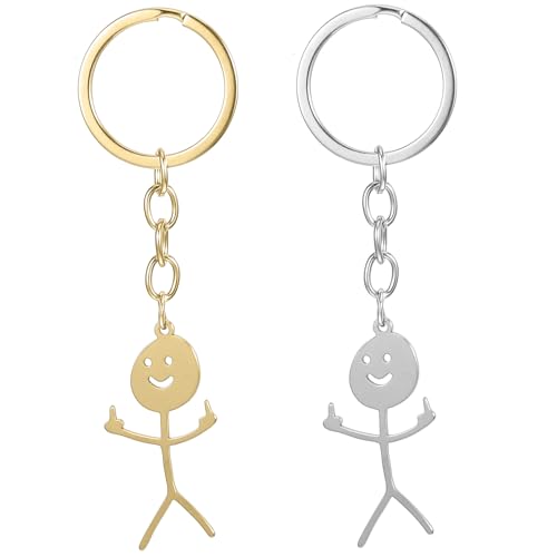 Ouligay Mittelfinger Schlüsselanhänger Lustig Mittelfinger Geschenk für Frauen Männer Personalisierte Geschenke Kleine Weihnachtsgeschenke für Frau Männer Beste Freundin Männergeschenke