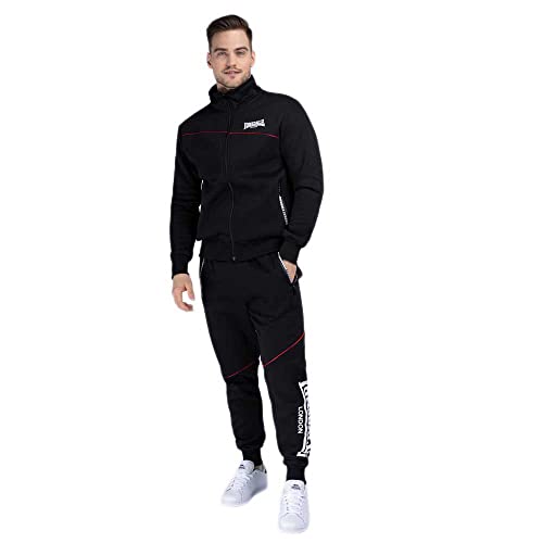 Lonsdale Herren Traininganzug normale Passform GEDDINGTON, Black, XL, 113982