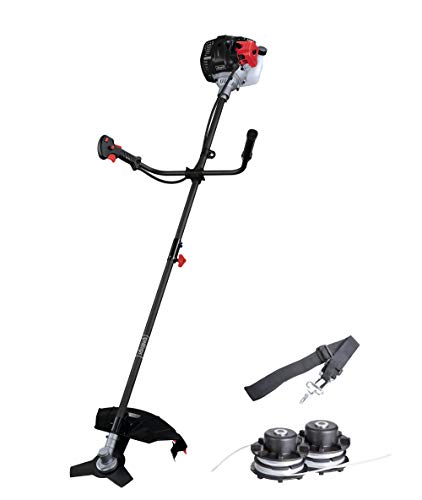 Scheppach Benzin Motorsense BCH3300-100PB mit 2 Spulen | 2in1 Freischneider, Rasentrimmer | 1,22PS Leistung | Schnittbreite 430/255mm | Anti-Vibration, Schaft 150cm | mit Tippautomatik & Schultergurt