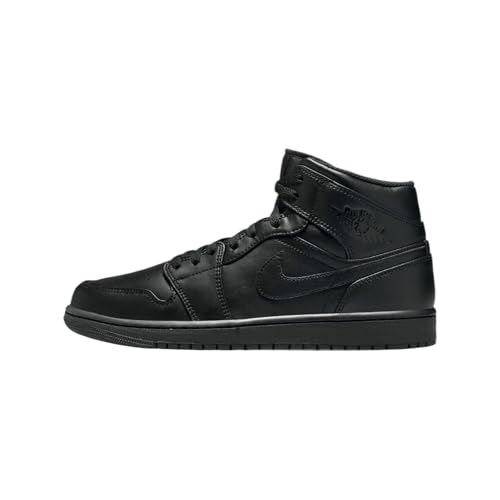 NIKE Air Jordan 1 Mid Herren Sneaker Sneaker Basketball Mode Leder Schuhe, Schwarz , 41 EU